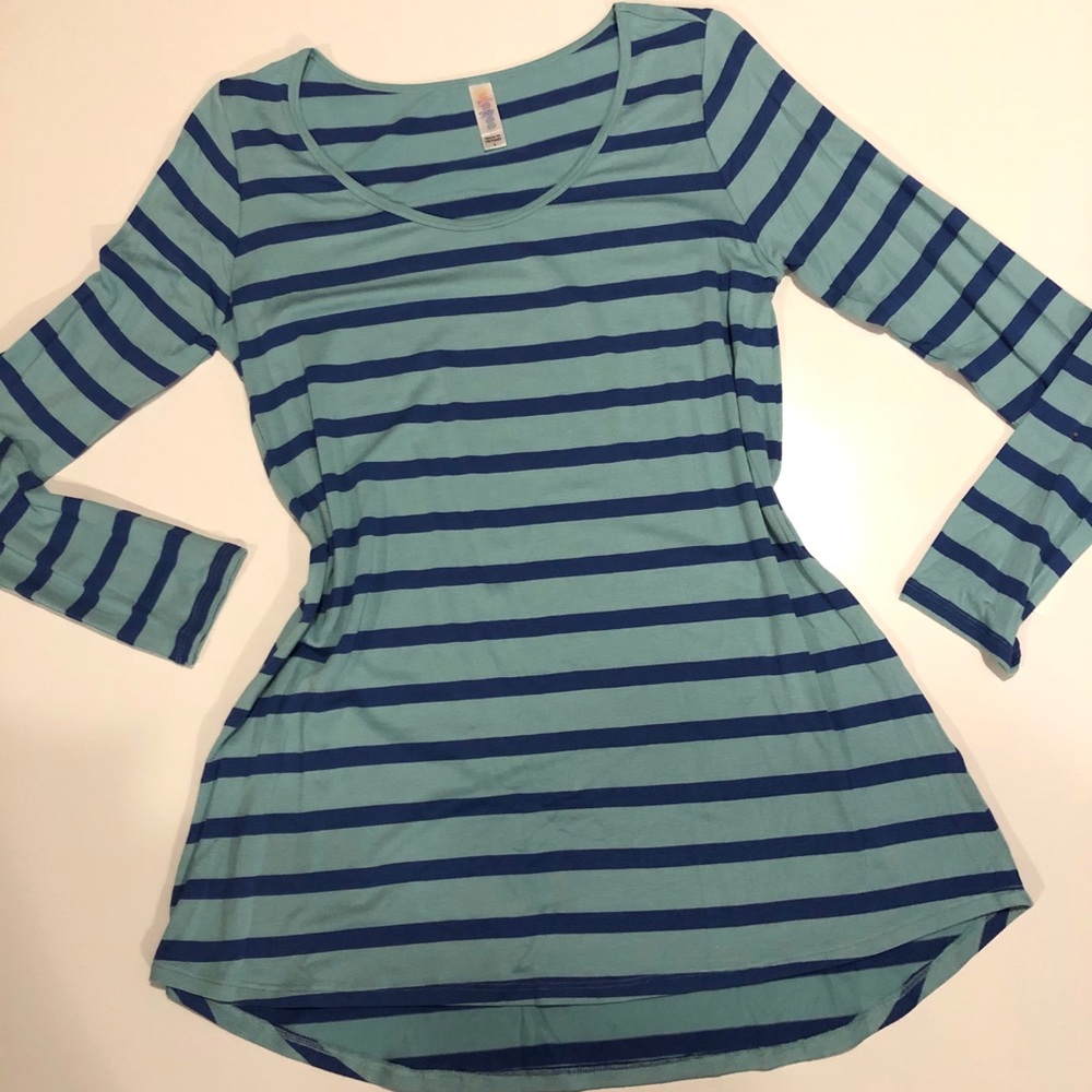 NWT LuLaRoe long sleeve blue stripes